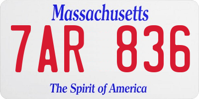 MA license plate 7AR836