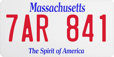 MA license plate 7AR841