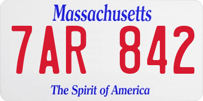 MA license plate 7AR842