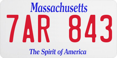 MA license plate 7AR843