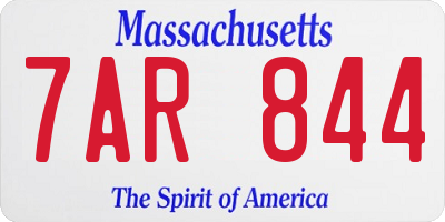 MA license plate 7AR844