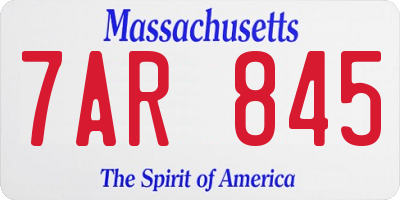 MA license plate 7AR845