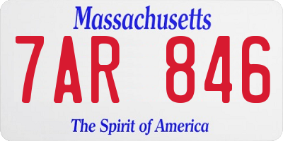 MA license plate 7AR846
