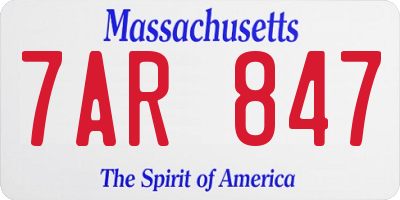 MA license plate 7AR847