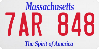 MA license plate 7AR848