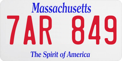 MA license plate 7AR849
