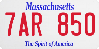 MA license plate 7AR850