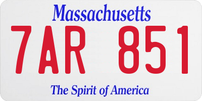 MA license plate 7AR851