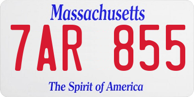 MA license plate 7AR855