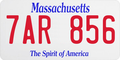 MA license plate 7AR856
