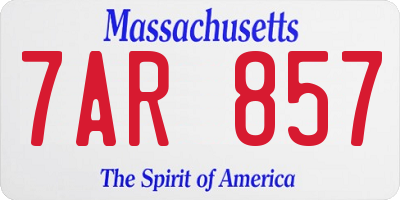 MA license plate 7AR857