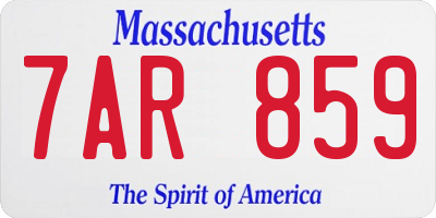 MA license plate 7AR859