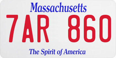 MA license plate 7AR860
