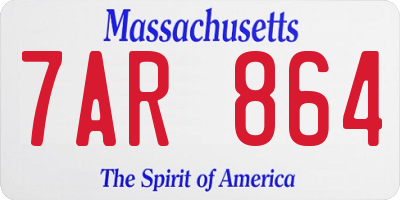 MA license plate 7AR864
