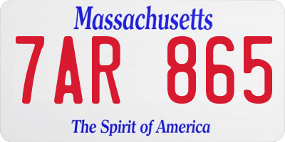 MA license plate 7AR865