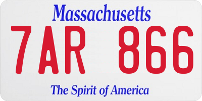 MA license plate 7AR866