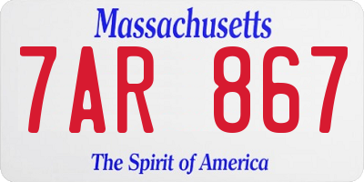 MA license plate 7AR867