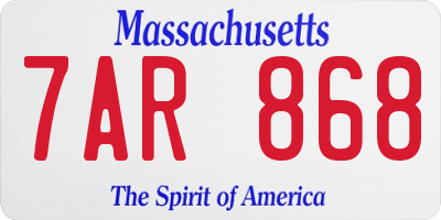 MA license plate 7AR868
