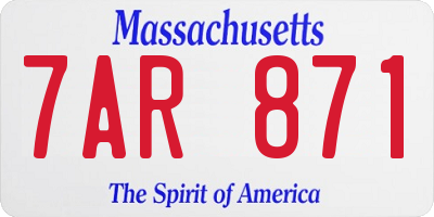 MA license plate 7AR871