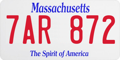 MA license plate 7AR872