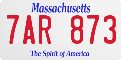 MA license plate 7AR873