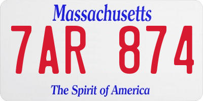 MA license plate 7AR874