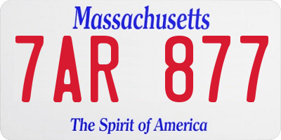 MA license plate 7AR877