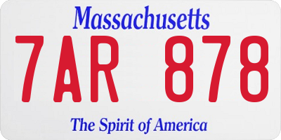 MA license plate 7AR878