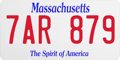 MA license plate 7AR879