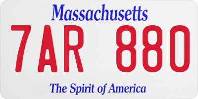 MA license plate 7AR880