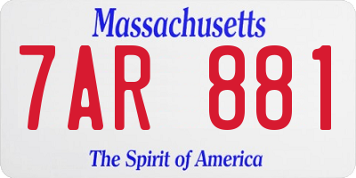 MA license plate 7AR881