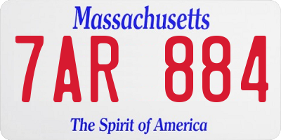 MA license plate 7AR884