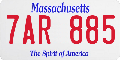 MA license plate 7AR885