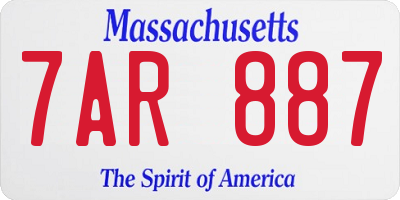 MA license plate 7AR887