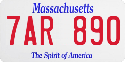 MA license plate 7AR890