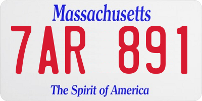MA license plate 7AR891