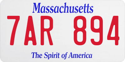 MA license plate 7AR894