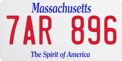 MA license plate 7AR896