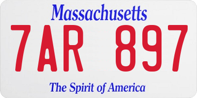 MA license plate 7AR897