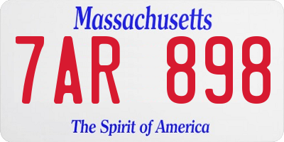 MA license plate 7AR898