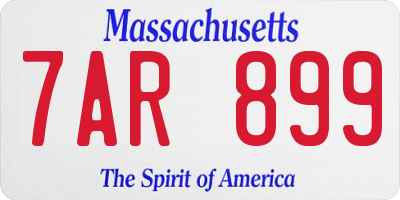 MA license plate 7AR899