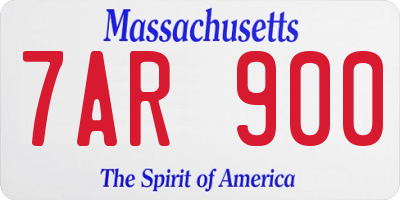 MA license plate 7AR900