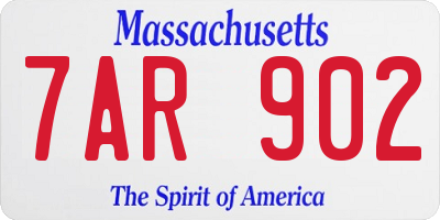 MA license plate 7AR902
