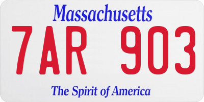 MA license plate 7AR903