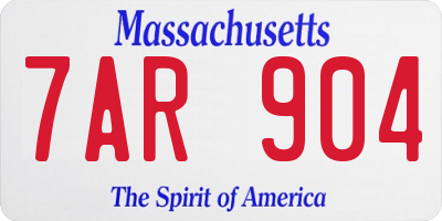 MA license plate 7AR904