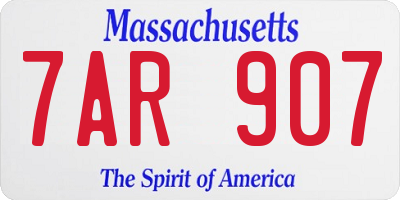 MA license plate 7AR907