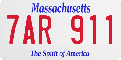 MA license plate 7AR911