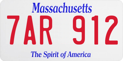 MA license plate 7AR912