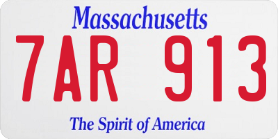 MA license plate 7AR913