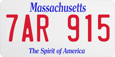 MA license plate 7AR915